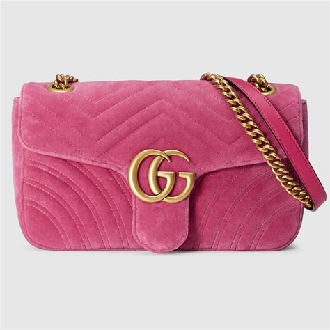 pink velvet gucci handbag|Gucci marmont top handle.